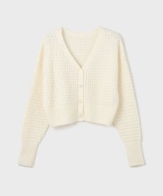 GRACE CONTINENTAL ワッフルショートニットカーディガン