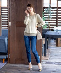 Tiaclasse L 【新色追加・洗える】配色スリットニット