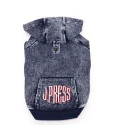 PET PARADISE J.PRESS デニム風 ロゴパーカー 小型犬