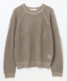 ANY L 【洗濯機可】ラメニットメッシュプルオーバー