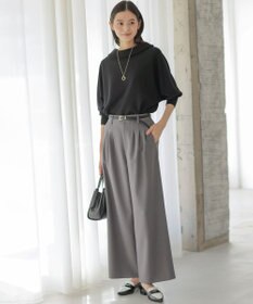 組曲 【加藤ローサさん着用・新色追加・前後着用可】スムースストレッチロールネック ニット