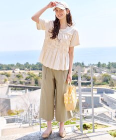 Tiaclasse ストレッチタックワイドパンツ
