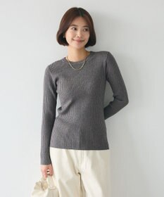 CRAFT STANDARD BOUTIQUE 洗える/とてもちクルーネックリブニットプルオーバー