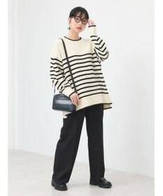 earth music&ecology ウォッシャブル脇スリットクルーネックプルオーバー