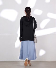 Tiaclasse 【洗える】UVケア機能付きサマーニットロングジップパーカー