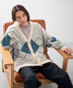 WEGO 【ユニセックス着用ITEM】オーバーフィットドライタッチパターンカーディガン