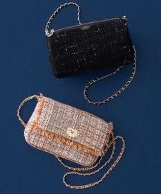 23区 GIOLICAツイード シリンダー ショルダーバッグ