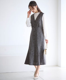 ANY SIS 【洗える】ツイーディマーメイド ジャンパースカート