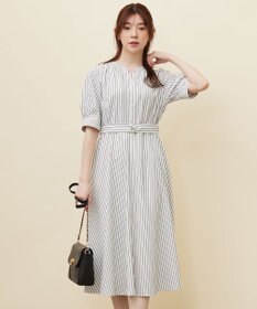 ANY SIS 【洗える】バンドカラー シャツワンピース