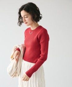CRAFT STANDARD BOUTIQUE 洗える/とてもちクルーネックリブニットプルオーバー
