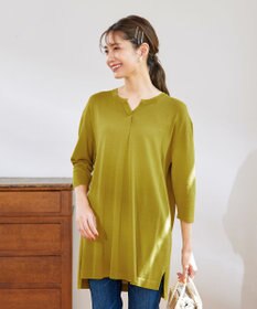 Tiaclasse 【洗える】キーネックニットチュニック