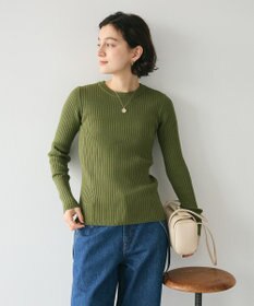 CRAFT STANDARD BOUTIQUE 洗える/とてもちクルーネックリブニットプルオーバー