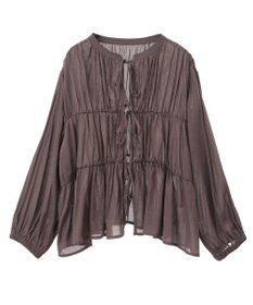 YECCA VECCA リボンデザインシアーブラウス
