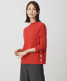 J.PRESS LADIES WOOL BLEND AIR ハイネック ニット チェリーレッド系