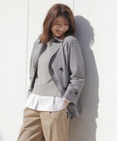 J.PRESS LADIES S 【洗える】Lightストレッチギンガム ダブル トレンチコート