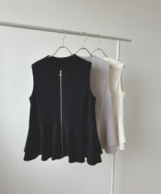 Feroux 【洗える】ペプラム ダンボールジレ