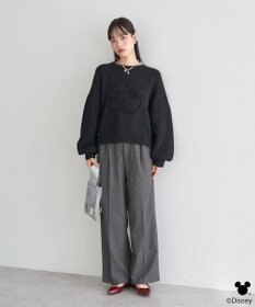 earth music&ecology 【予約】Disney/ミッキーコード刺繍ニットプルオーバー