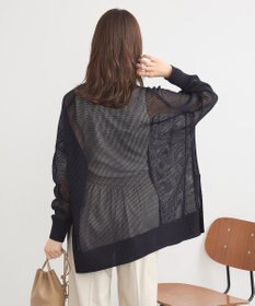 earth music&ecology メッシュルーズカーディガン