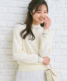 Feroux リボン刺繍ダイア柄 ニット