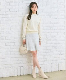 Feroux リボン刺繍ダイア柄 ニット