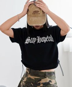 WEGO グラフィックサイドドロストショートT