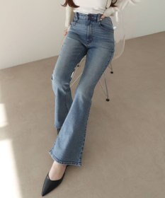 WEGO 【美脚パンツ】ストレッチフレアデニムパンツ