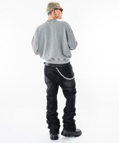 WEGO 【ユニセックス着用ITEM】シャーリングフレアデニムスキニーパンツ