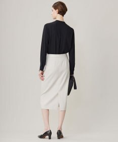 ICB 【接触冷感・UVケア・速乾・洗える】BackSatinAmunzen バンドカラーブラウス