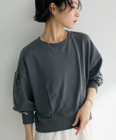 Green Parks 箔プリントドッキング裏毛プルオーバー