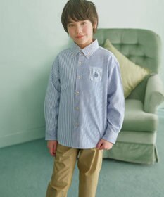 J.PRESS KIDS 【100-130cm】オックスフォード ストライプコンビシャツ