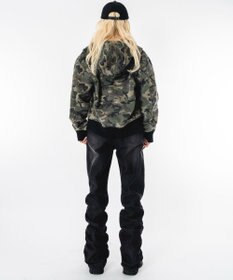 WEGO 【ユニセックス着用ITEM】シャーリングフレアデニムスキニーパンツ