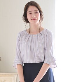 ANY SIS S 【洗える】ラッフルフレアジョーゼット ブラウス