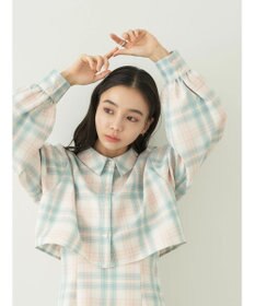 earth music&ecology ＣＨＥＣＫショートシャツジャケット