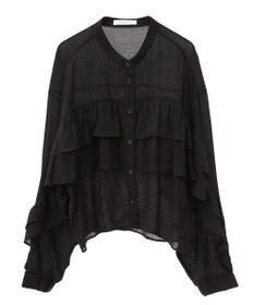 Green Parks シアーフリルショート丈ブラウス