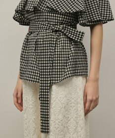 GRACE CONTINENTAL チェックケープブラウス