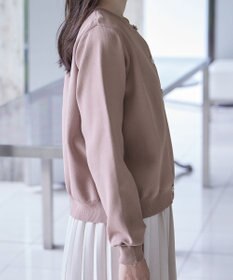 Tiaclasse L 【洗える】中空糸ビジューボタンカーディガン