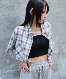 WEGO ショートチェックシャツ（S）