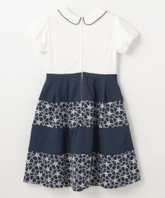 組曲 KIDS 【150-160㎝】フラワーパネルボーダー ワンピース
