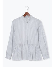 Te chichi パール釦スタンドフリルペプラムブラウス