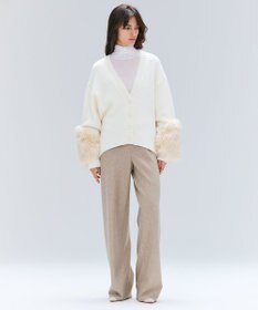 BEIGE， 【洗える】CHESTER / フェイクファーVネックカーディガン