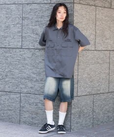 WEGO 【ユニセックス着用ITEM】刺繍ロゴツイルワークシャツ