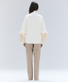 BEIGE， 【洗える】CHESTER / フェイクファーVネックカーディガン