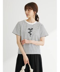 Green Parks ・ＲＡＹ　ＣＡＳＳＩＮ　フラワーサガラ刺繍Ｔシャツ