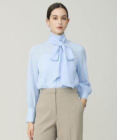 ICB L セルロースシルクビエラ ボウタイ付きブラウス