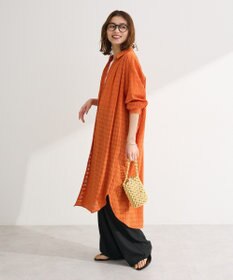 Green Parks シアーチェックシャツワンピース