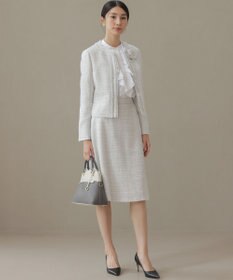 組曲 【KUMIKYOKU NAVY】コットンタッチシャーティングラッフルフレア ブラウス