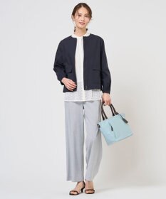 J.PRESS LADIES L TCリネン ドライツイル ノーカラー ブルゾン