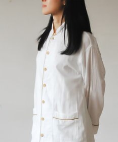 京和晒綿紗 【紗栄子さん愛用パジャマの色違い/UNISEX】ガーゼパジャマ 2重合わせ 白