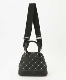 LA BAGAGERIE ラインストーンリベット　カウレザー2wayハンドバッグ