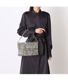 UNBILLION カシュカシュ cachecache / メタルビーズフラップ付きハンドバッグ